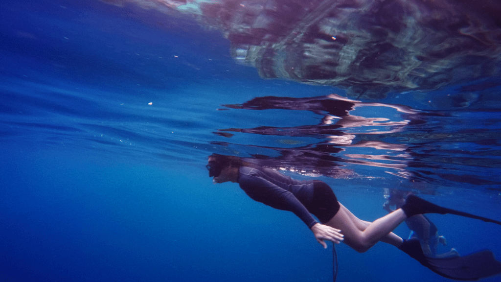 a swimmer with complete swimming gear