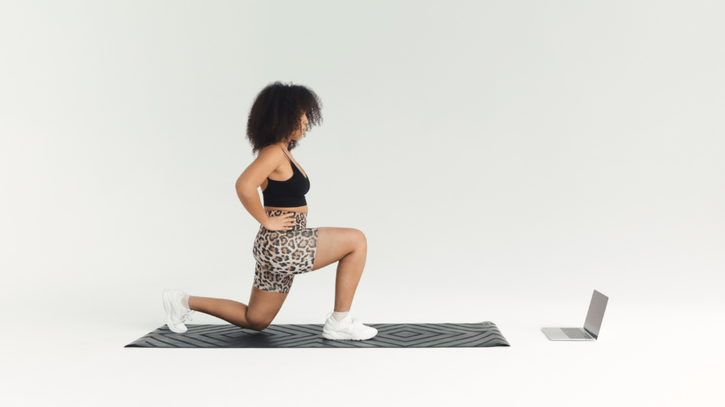 a woman conducting conditioning workout