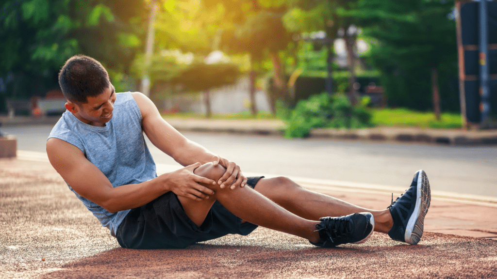 a man suffering in an injury