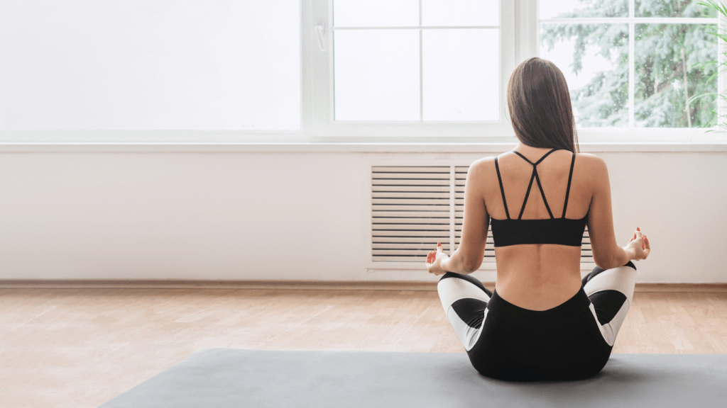 a woman doing relaxation technique