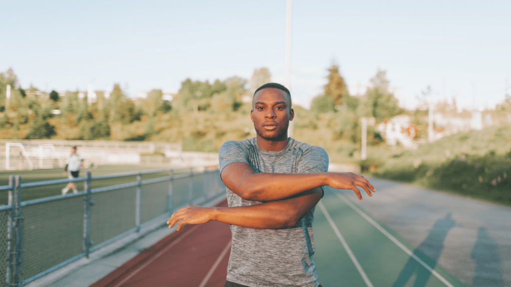 a man doing warm up preparation