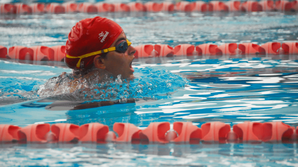 a woman undergoing training