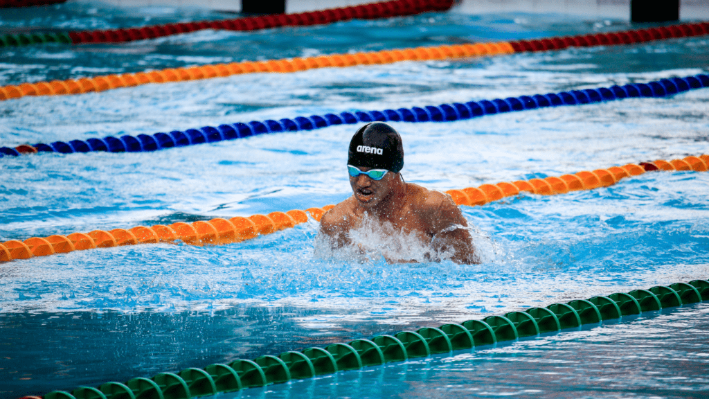 a man in a swim training