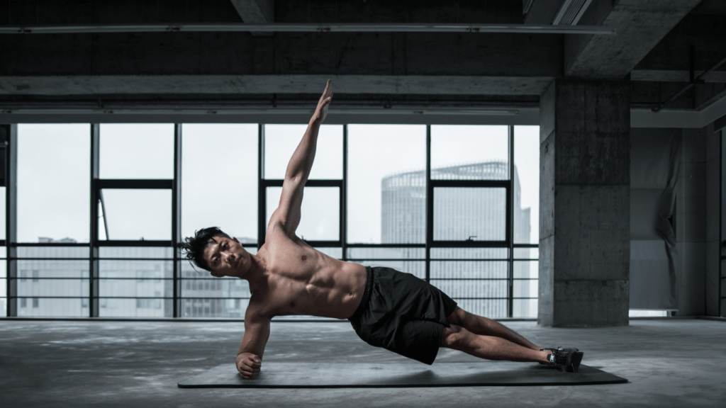 a person working out in building muscle