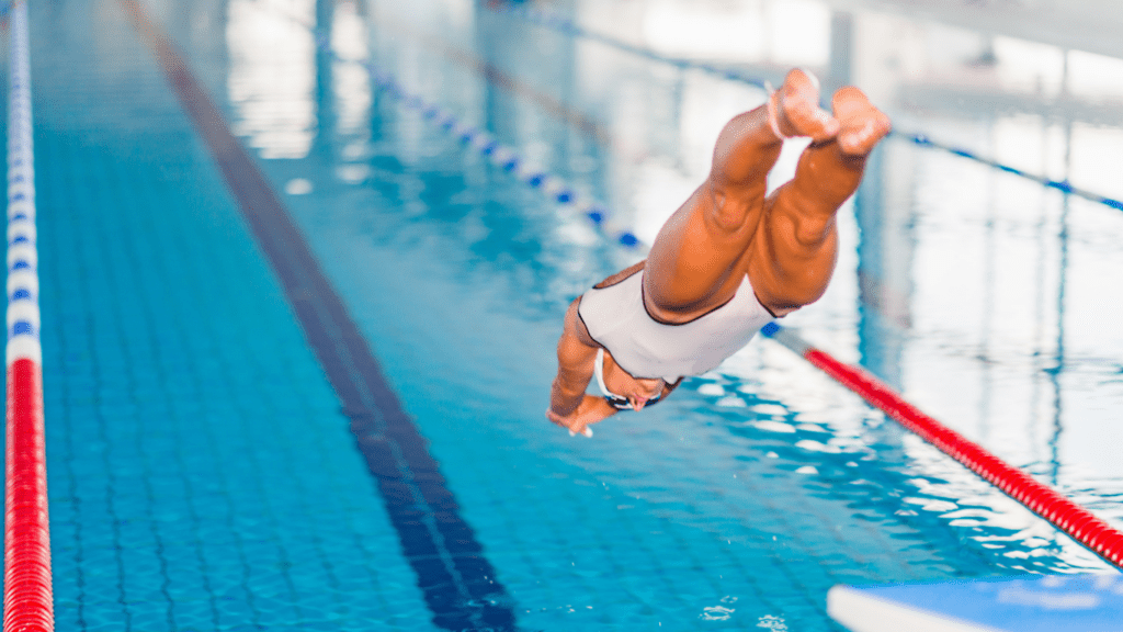 a swimmer showing speed and endurance