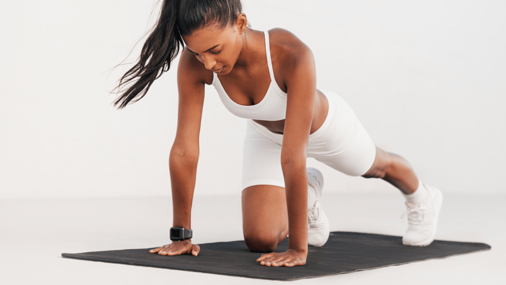 a woman doing core workout