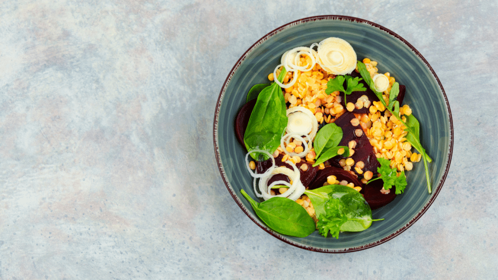 a bowl of vegetable food for vegan and vegetarian