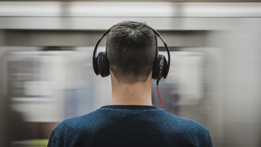 a man wearing headphone