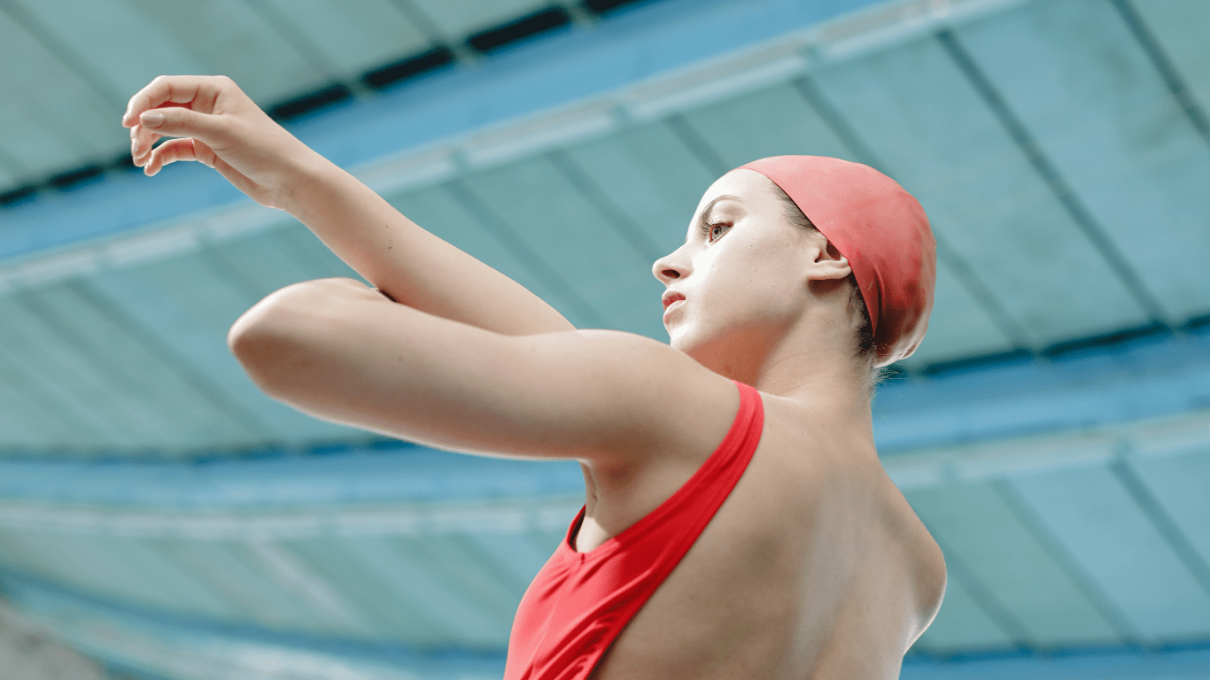 swimmer woman stretching