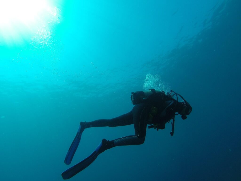 diver, sea, bubbles, nature, scuba diving, blue, marin, bottles, diving, submarine, water